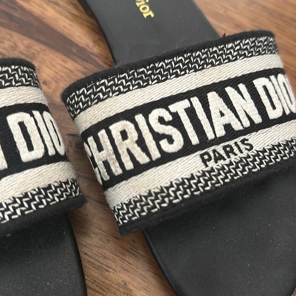 Black and White Logo Slide Sandals - Picture 2 of 3